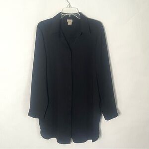 Chico’s hidden button down tunic top pleated back women’s size 2 (12/14) classic